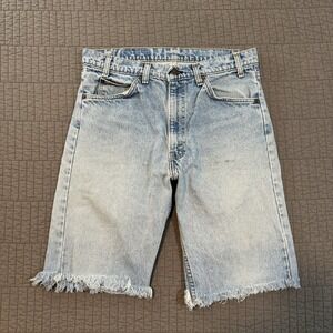 Vintage 80s Levis Orange Tab Shorts Men 31 Blue Baggy 11"‎ Light Wash Denim Jort